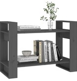 VidaXL Boekenkast/kamerscherm 80x35x56,5 cm massief grenenhout grijs