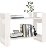 vidaXL Boekenkast/kamerscherm 80x35x56,5 cm massief grenenhout wit