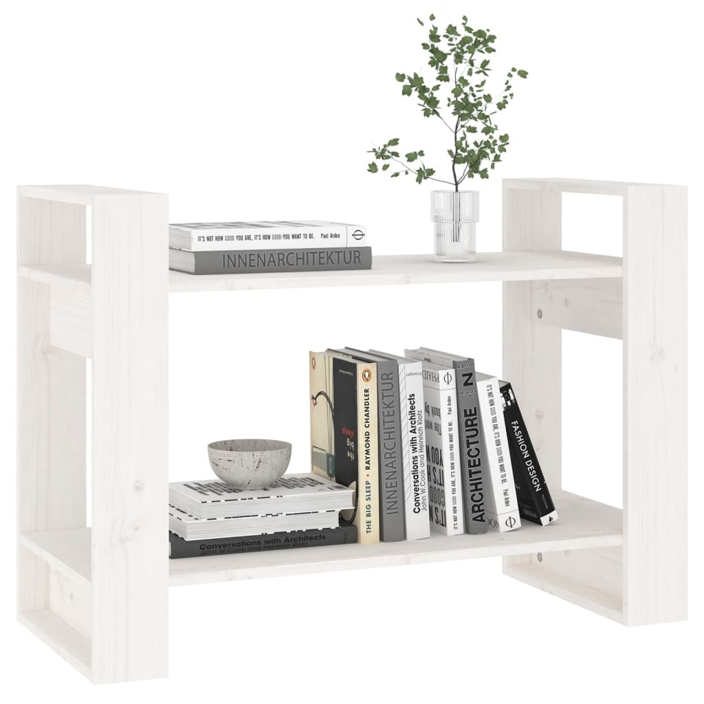 vidaXL Boekenkast/kamerscherm 80x35x56,5 cm massief grenenhout wit