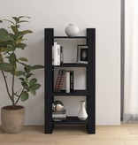 vidaXL Boekenkast/kamerscherm 60x35x125 cm massief hout zwart