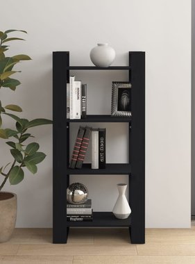 vidaXL Boekenkast/kamerscherm 60x35x125 cm massief hout zwart