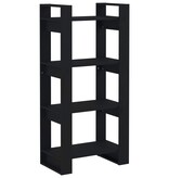 VidaXL Boekenkast/kamerscherm 60x35x125 cm massief hout zwart