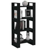 VidaXL Boekenkast/kamerscherm 60x35x125 cm massief hout zwart