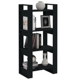 vidaXL Boekenkast/kamerscherm 60x35x125 cm massief hout zwart