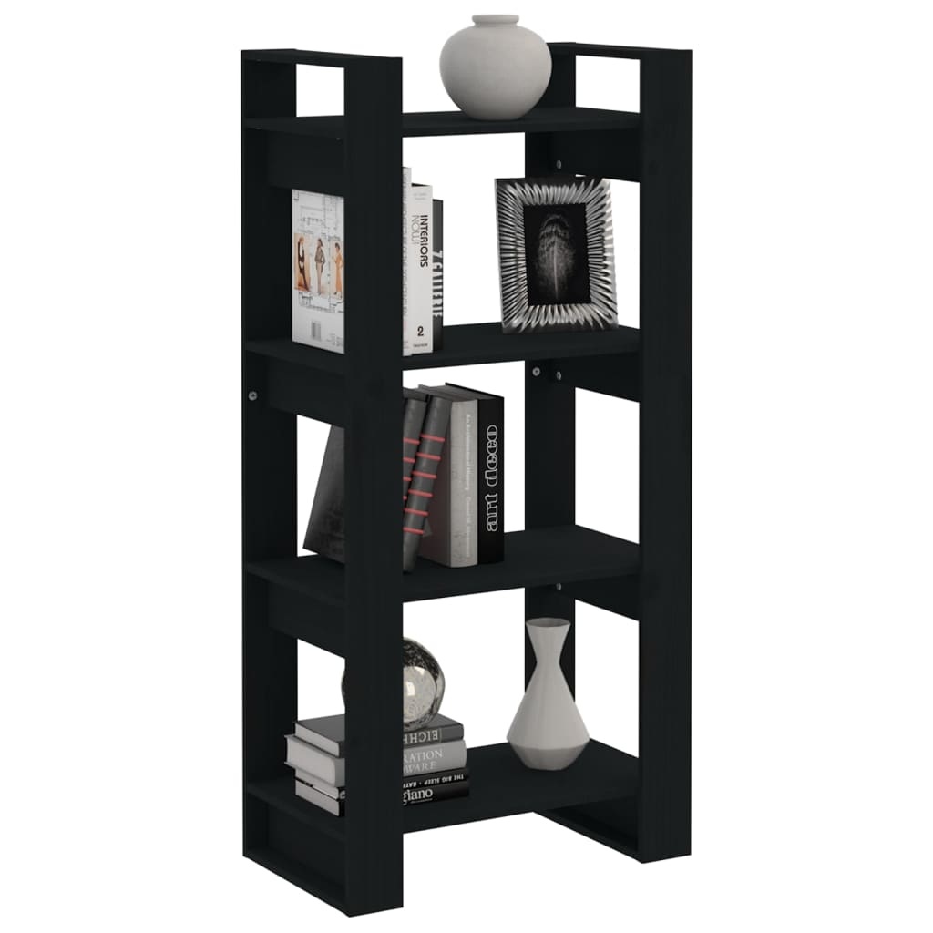 vidaXL Boekenkast/kamerscherm 60x35x125 cm massief hout zwart