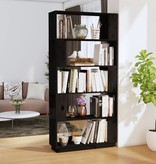 VidaXL Boekenkast/kamerscherm 80x25x163,5 cm massief grenenhout zwart