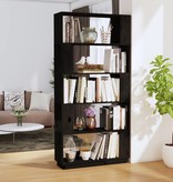 vidaXL Boekenkast/kamerscherm 80x25x163,5 cm massief grenenhout zwart