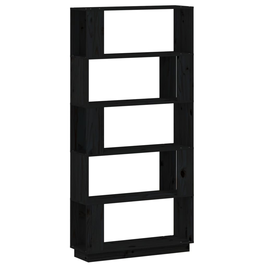 VidaXL Boekenkast/kamerscherm 80x25x163,5 cm massief grenenhout zwart