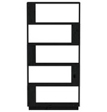 VidaXL Boekenkast/kamerscherm 80x25x163,5 cm massief grenenhout zwart