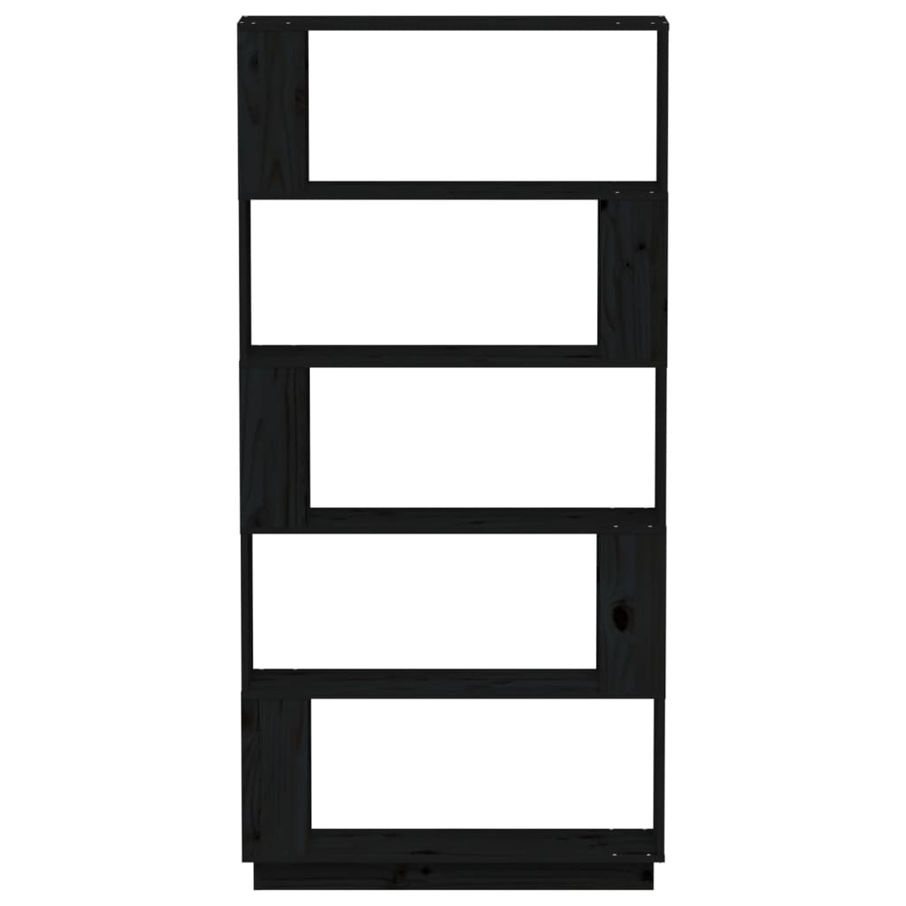 VidaXL Boekenkast/kamerscherm 80x25x163,5 cm massief grenenhout zwart