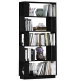 vidaXL Boekenkast/kamerscherm 80x25x163,5 cm massief grenenhout zwart