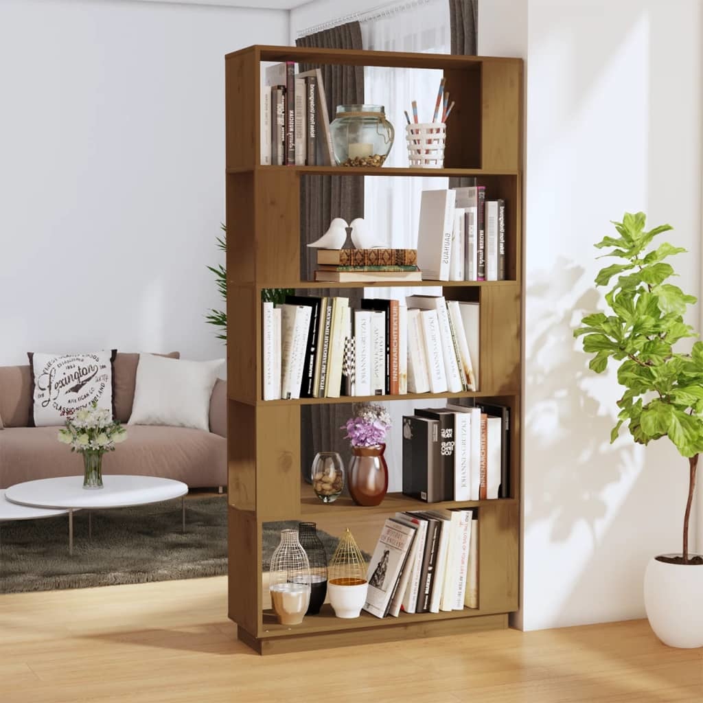 vidaXL Boekenkast/kamerscherm 80x25x163,5 cm grenenhout honingbruin