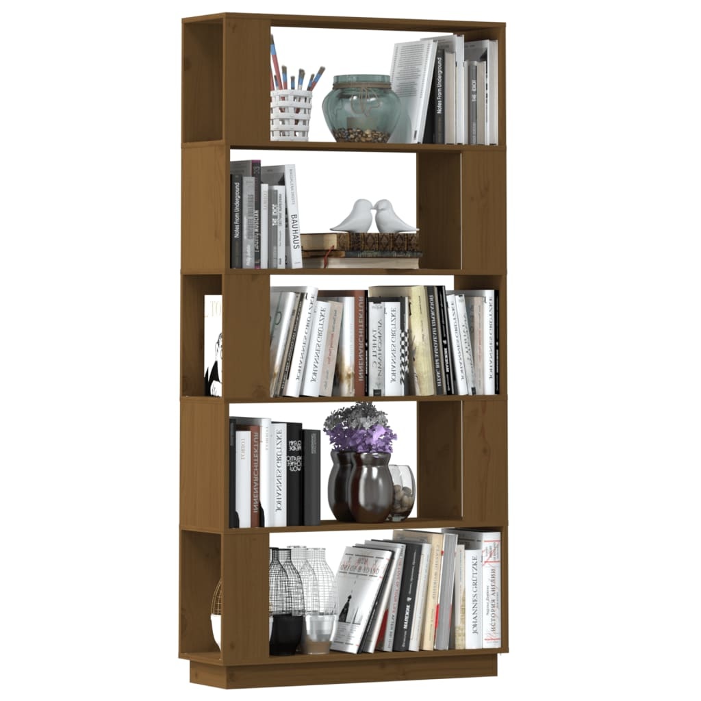 vidaXL Boekenkast/kamerscherm 80x25x163,5 cm grenenhout honingbruin