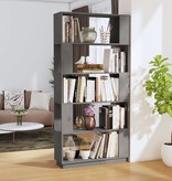 vidaXL Boekenkast/kamerscherm 80x25x163,5 cm massief grenenhout grijs