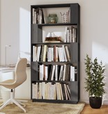 vidaXL Boekenkast/kamerscherm 80x25x163,5 cm massief grenenhout grijs