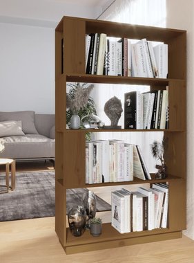 vidaXL Boekenkast/kamerscherm 80x25x132 cm massief hout honingbruin