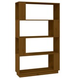 vidaXL Boekenkast/kamerscherm 80x25x132 cm massief hout honingbruin