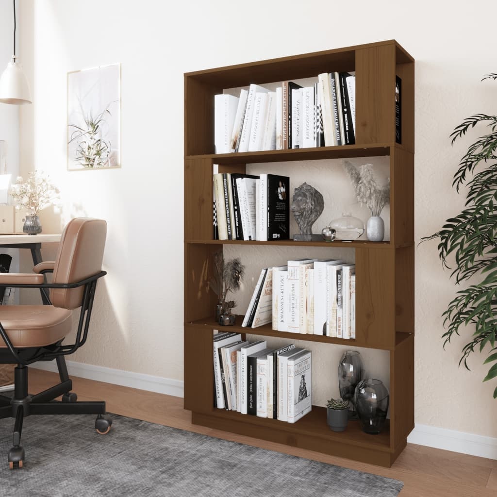 vidaXL Boekenkast/kamerscherm 80x25x132 cm massief hout honingbruin