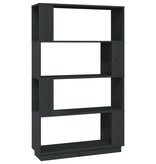 vidaXL Boekenkast/kamerscherm 80x25x132 cm massief grenenhout grijs