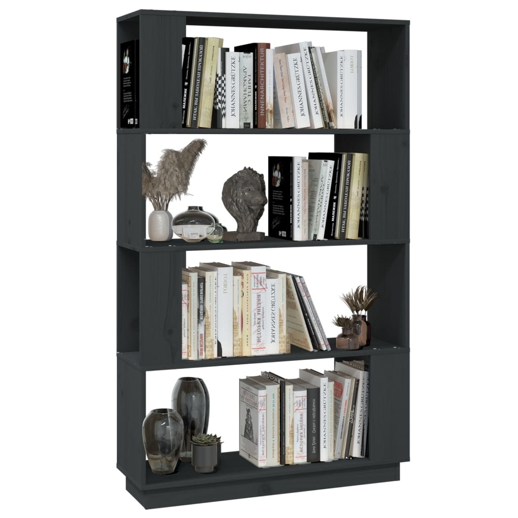 vidaXL Boekenkast/kamerscherm 80x25x132 cm massief grenenhout grijs