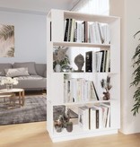 vidaXL Boekenkast/kamerscherm 80x25x132 cm massief grenenhout wit