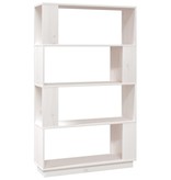 vidaXL Boekenkast/kamerscherm 80x25x132 cm massief grenenhout wit