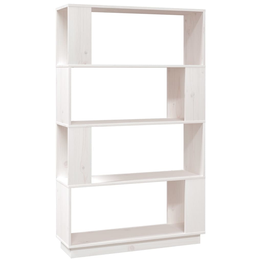 vidaXL Boekenkast/kamerscherm 80x25x132 cm massief grenenhout wit