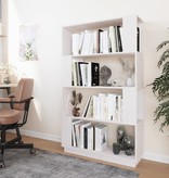 vidaXL Boekenkast/kamerscherm 80x25x132 cm massief grenenhout wit