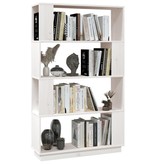 vidaXL Boekenkast/kamerscherm 80x25x132 cm massief grenenhout wit