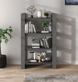 vidaXL Boekenkast/kamerscherm 80x35x125 cm massief grenenhout grijs