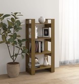 VidaXL Boekenkast/kamerscherm 60x35x125 cm massief hout honingbruin