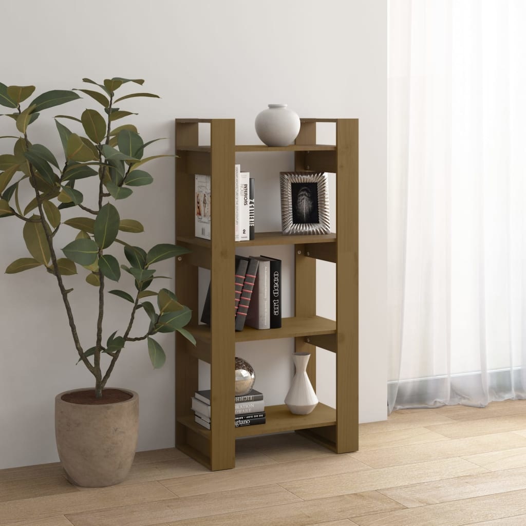 VidaXL Boekenkast/kamerscherm 60x35x125 cm massief hout honingbruin