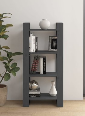 vidaXL Boekenkast/kamerscherm 60x35x125 cm massief hout grijs