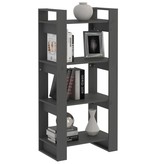 vidaXL Boekenkast/kamerscherm 60x35x125 cm massief hout grijs