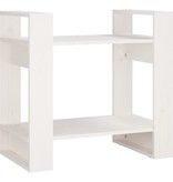 vidaXL Boekenkast/kamerscherm 60x35x57 cm massief grenenhout wit