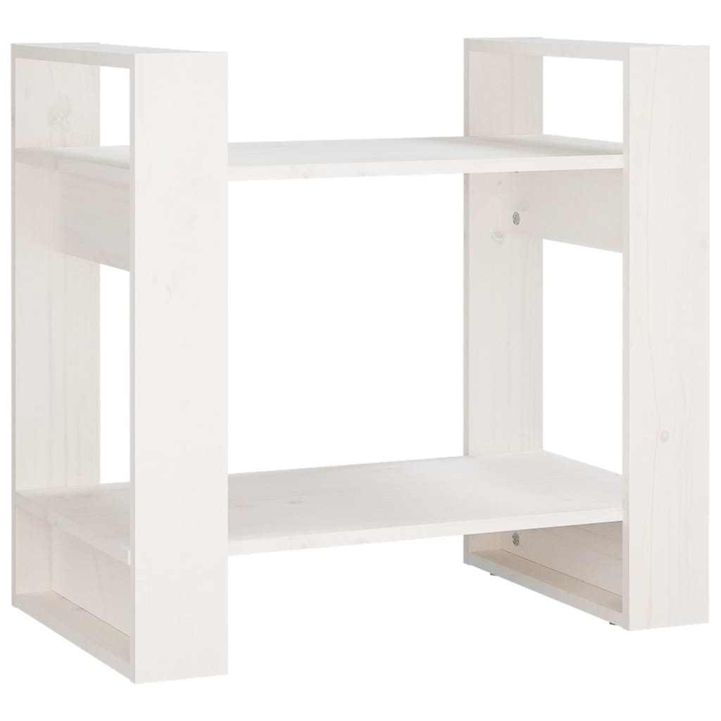 vidaXL Boekenkast/kamerscherm 60x35x57 cm massief grenenhout wit