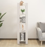 vidaXL Boekenkast/kamerscherm 41x35x160 cm massief grenenhout wit