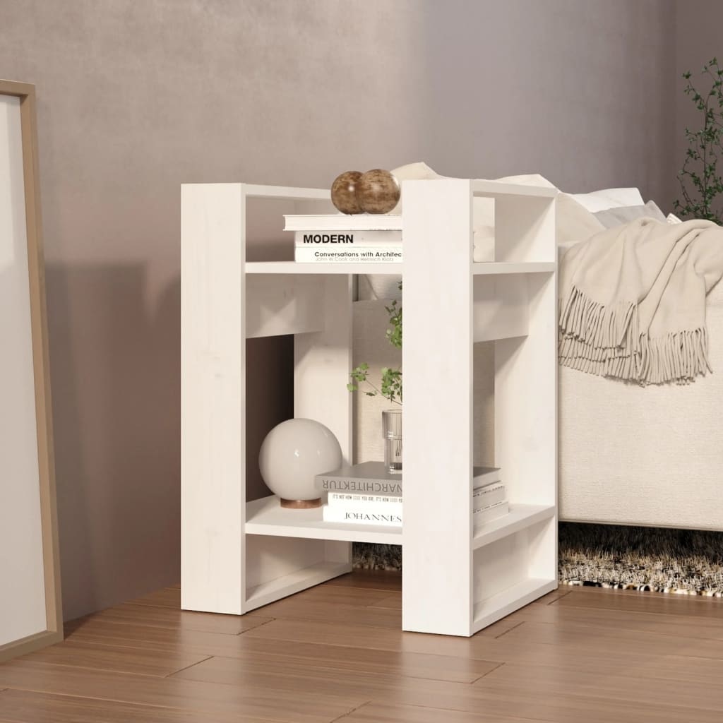 vidaXL Boekenkast/kamerscherm 41x35x57 cm massief grenenhout wit