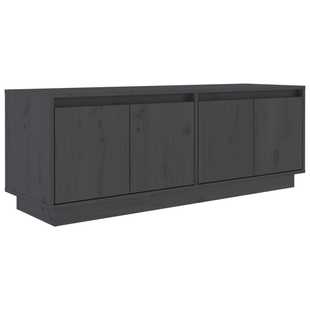 vidaXL Tv-meubel 110x34x40 cm massief grenenhout grijs