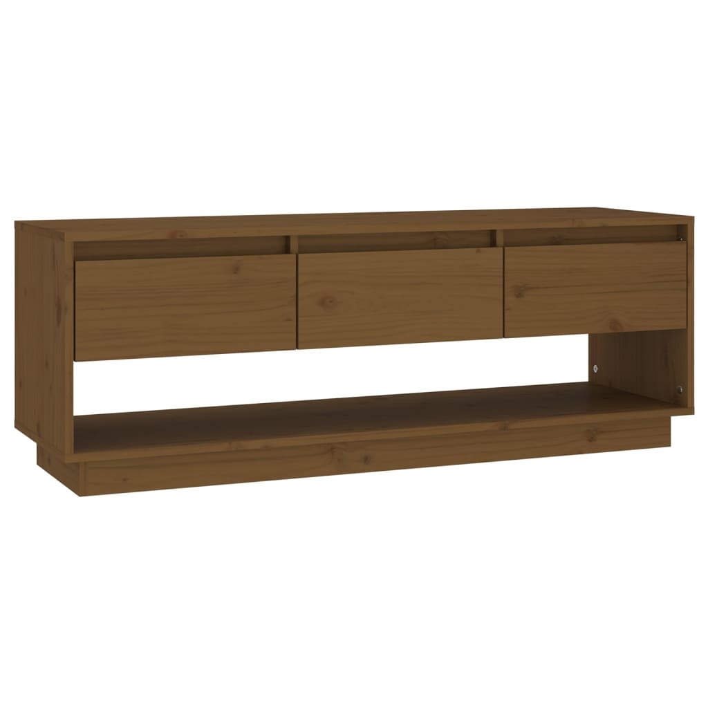 VidaXL Tv-meubel 110,5x34x40 cm massief grenenhout honingbruin