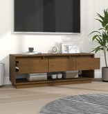 VidaXL Tv-meubel 110,5x34x40 cm massief grenenhout honingbruin