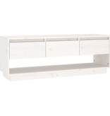 VidaXL Tv-meubel 110,5x34x40 cm massief grenenhout wit