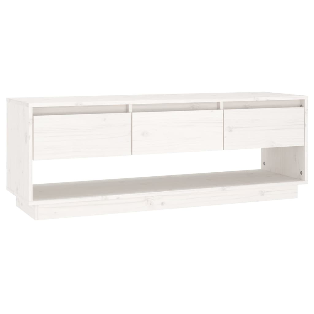 VidaXL Tv-meubel 110,5x34x40 cm massief grenenhout wit