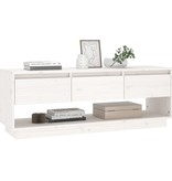 VidaXL Tv-meubel 110,5x34x40 cm massief grenenhout wit