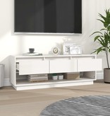 VidaXL Tv-meubel 110,5x34x40 cm massief grenenhout wit