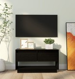 VidaXL Tv-meubel 74x34x40 cm massief grenenhout zwart