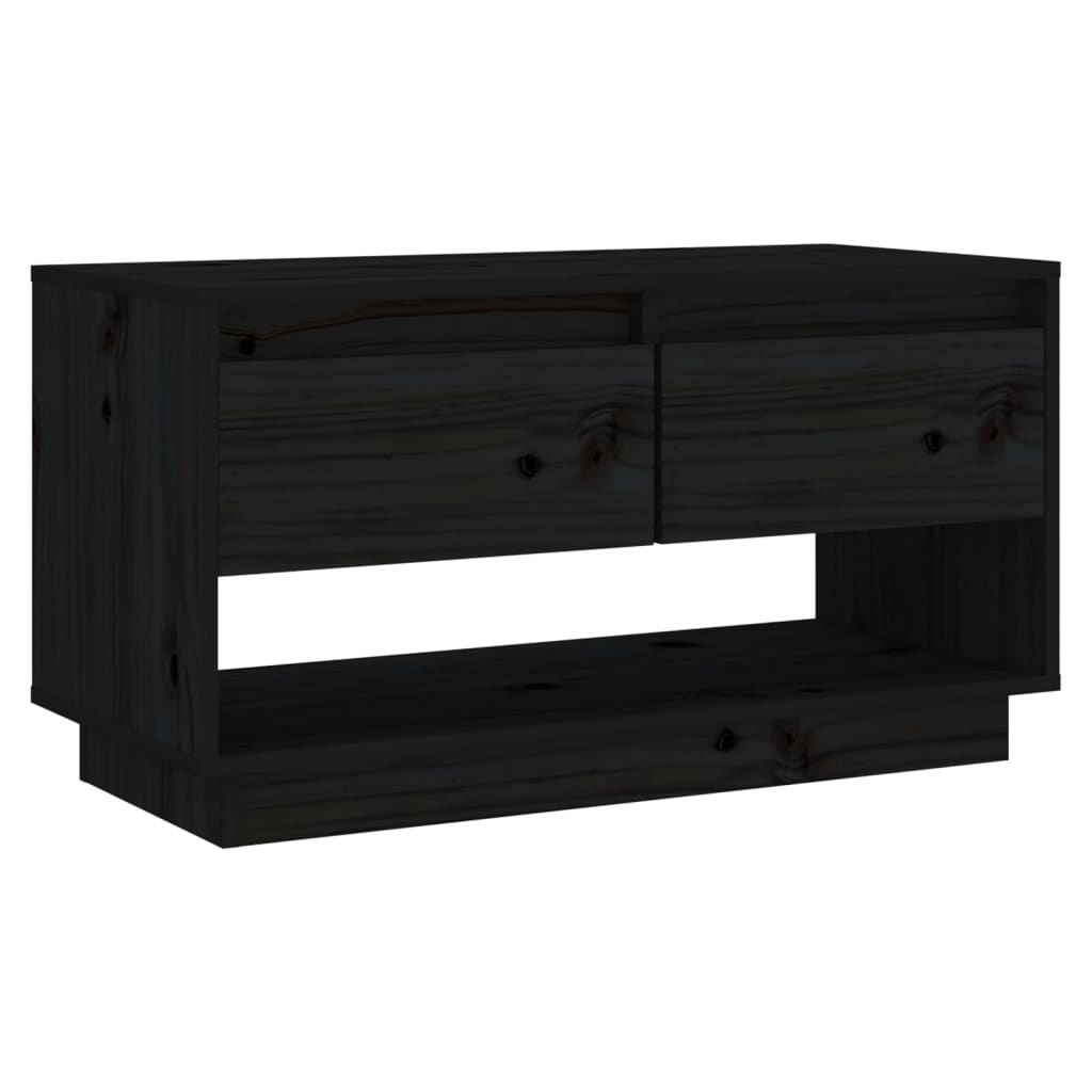 VidaXL Tv-meubel 74x34x40 cm massief grenenhout zwart