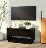 VidaXL Tv-meubel 74x34x40 cm massief grenenhout zwart