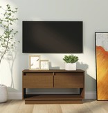 VidaXL Tv-meubel 74x34x40 cm massief grenenhout honingbruin