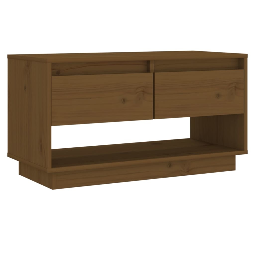 VidaXL Tv-meubel 74x34x40 cm massief grenenhout honingbruin